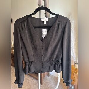 Topshop black blouse. NWT. Size US 4.